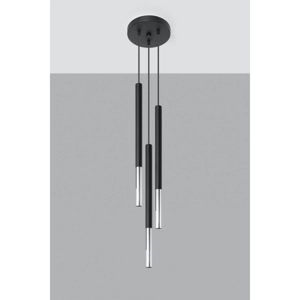 Lampa wisząca MOZAICA 3P SL.0887 czarny/chrom 3xG9