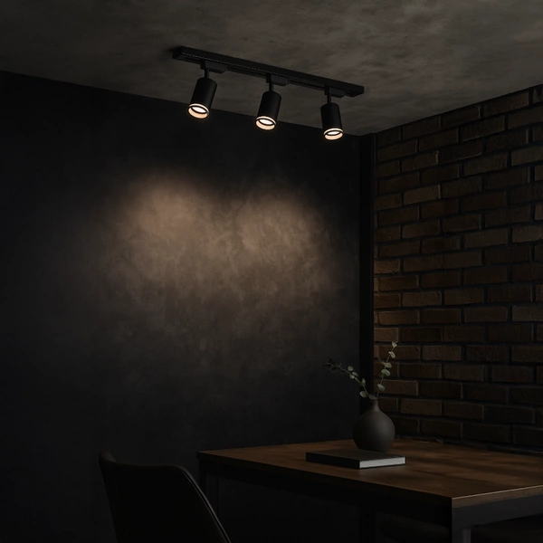 Zestaw Oprawa Pipe Ring Track Czarny 3xGU10 1m
