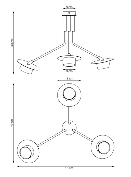 Lampa wisząca Emibig MIZU 3 BL 1448/3