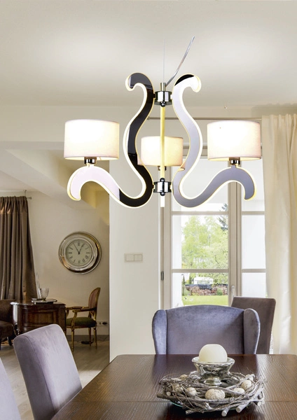 AMBROSIA 1 LAMPA WISZĄCA 3X40W E14 + 18,4W LED CHROM