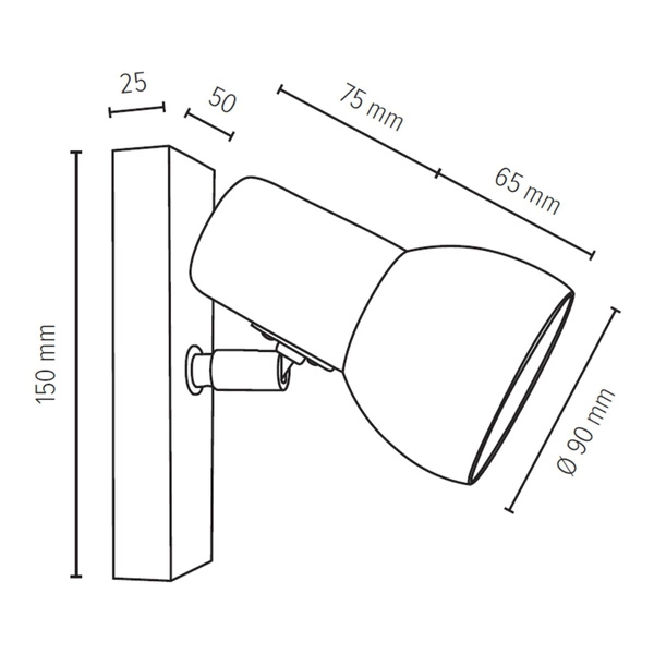 Svenda Kinkiet 1xE27 Max.60W Dąb Olejowany/Chrom/Biały 2224174