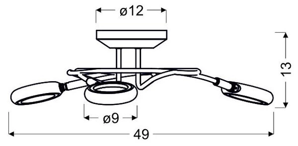 Nowoczesna lampa sufitowa AURELION 3x4W LED chrom barwa ciepła 3000K 98-65582