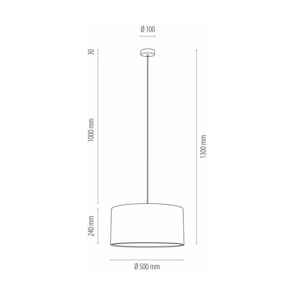 Lampa Wisząca Dove 1xE27 Max.60W Dąb Olejowany/Przezroczysty Kabel PCV/Abażur z szarej tkaniny 16390174