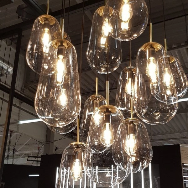 Lampa wisząca PEAR L 59cm E27 | czarny/transparentny 7797