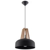 Lampa Wisząca CASCO Czarna Stal/Naturalne Drewno, E27, 60 W, SL.0390