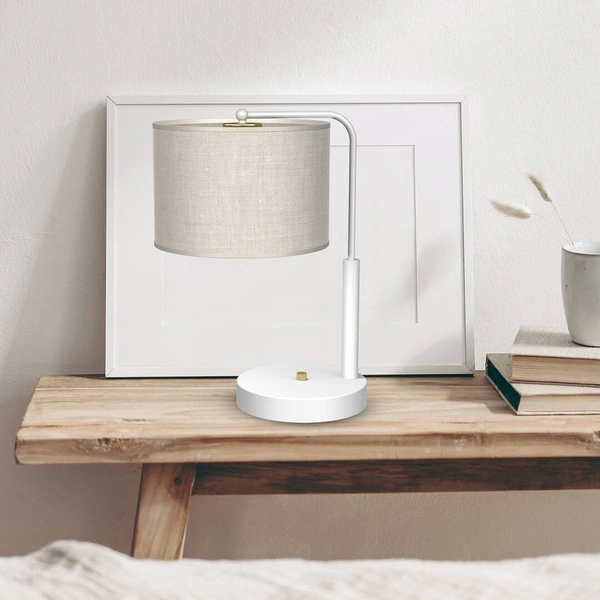 Lampa gabinetowa LINO, MLP7502, biały/szary, 1x60W E27