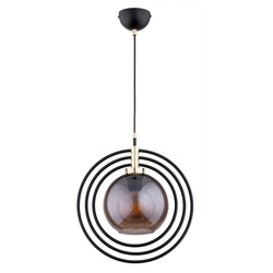 Lampa wisząca ALFA MANDI TREX CZARNA 1xE27 35cm | 61190