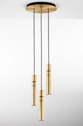 Nowoczesna Lampa wisząca ALAS wys. 35-136cm 3xG10 14W IP20 | Złoty