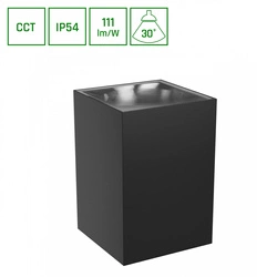 TORRE 9W CCT 230V IP54 99x78x117MM CZARNY KWADRATOWA ELEWACYJNA JEDNOKIERUNKOWE