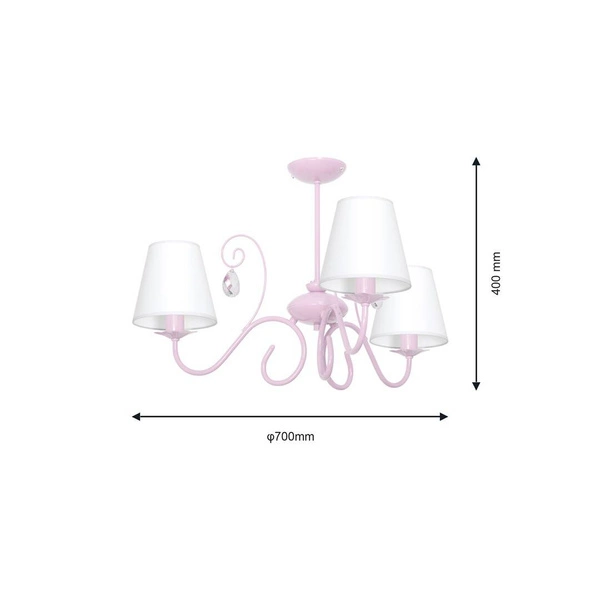 Lampa Sufitowa SARA PINK 3xE14 MLP1051