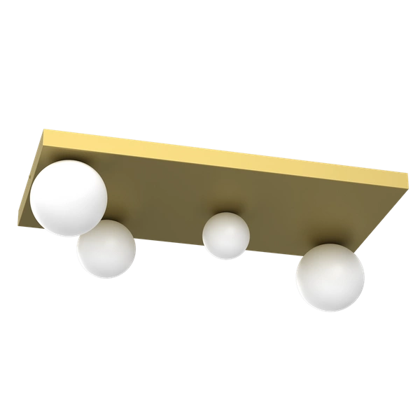 Nowoczesna lampa sufitowa BIBIONE GOLD, MLP8396, złota z białymi kloszami, 4x25W G9