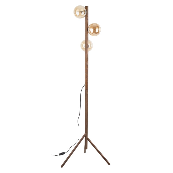 ESTERA WOOD ORZECH BURSZTYN LAMPA PODŁOGOWA 3XG9