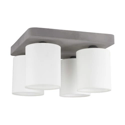 Delikatna lampa sufitowa 4xE27 maks. 25W szary beton/biały klosz z tkaniny 2321436
