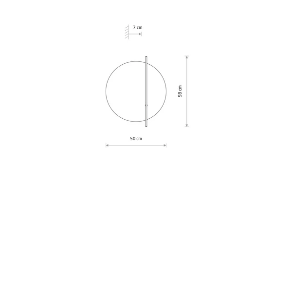 Kinkiet SUNSET LED D 7W 3000K 65lm wys.58cm szer.50cm | Czarny 11432