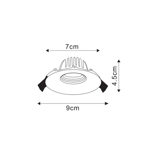 Oprawa wpuszczana ORION, czarna, 8W LED, z przełącznikiem barwy światła 3000K/4000K