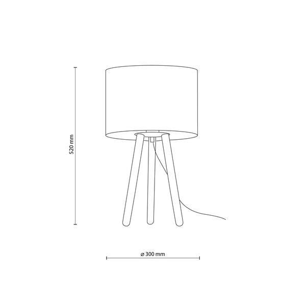 Minimalistyczna lampka nocna buk TOKYO E27 60W wys. 52cm | len 5291