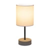 Lampa Stołowa Mila 1xE27 Max.25W Szary Beton/Czarny Metal/Czarny Kabel PCV/Klosz z Białej Tkaniny 7776936