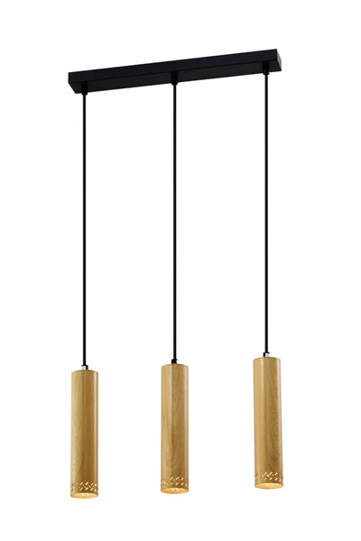 Lampa wisząca TUBO, 33-79138, czarny/drewno, 3x25W GU10