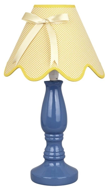 Lampka stołowa/nocna LOLA 41-63472 niebieska/abażur żółty 1x40W E14
