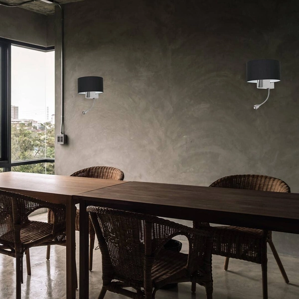 Kinkiet CASINO BLACK/CHROME 1xE27 + 1W LED ML6378