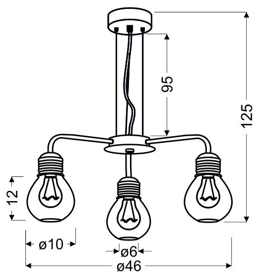Lampa wisząca GLIVA 33-58539 chromowa 3x60W E27