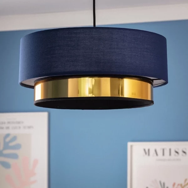 Lampa Wisząca Navy z Tkaniny 40cm Abruzzo Tesutto E27