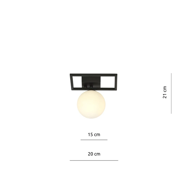 Lampa sufitowa Emibig IMAGO 1E Czarny/OPAL 1130/1E