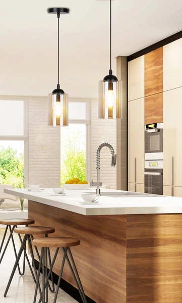 Lampa wisząca BISTRO, czarny/brązowy, 1x40W E27