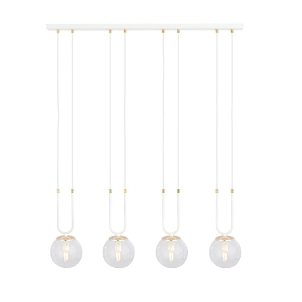 Lampa wisząca Emibig GLAM 4 Biały/TRANSPARENT 1116/4