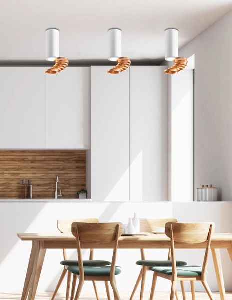 Lampa sufitowa TUBA 2276076 z regulowanymi pierścieniami, biały/złoty, 1x15W GU10