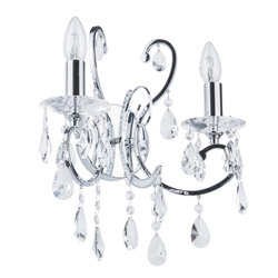 Kinkiet Barocco dł. 32cm 2xE14 | chrom/transparentny