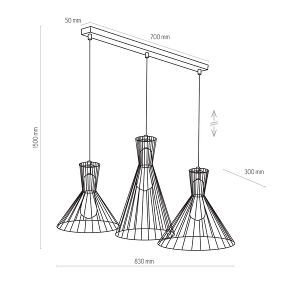 Nowoczesna lampa wisząca SAHARA 3352 czarny/złoty 3352