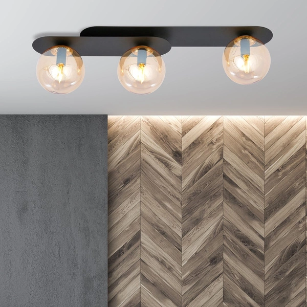Lampa sufitowa Emibig PLAZA 3 Czarny/MIODOWY 1120/3
