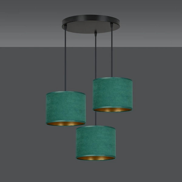 Lampa wisząca Emibig HILDE 3 BL PREMIUM GREEN 1051/3PREM