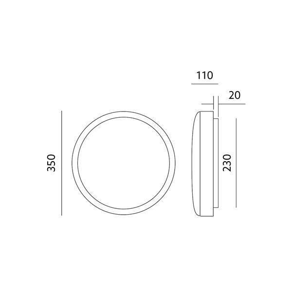 Plafon z czujnikiem LED TAURUS 27W neutralna 4000K śr. 35cm