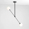 Aldex Lampa sufitowa OHIO 2, 1081PL_H1, czarna z białymi kloszami, 2x40W E14