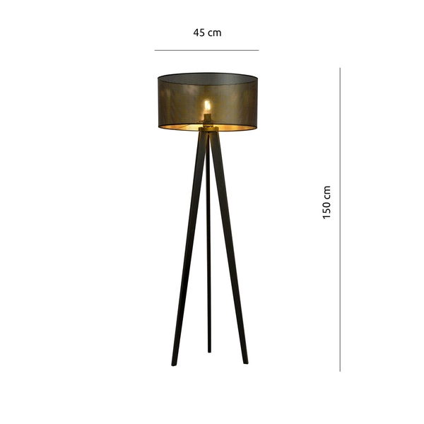 Lampa podłogowa Emibig ASTON LP1 Czarny/GOLD 1148/LP1