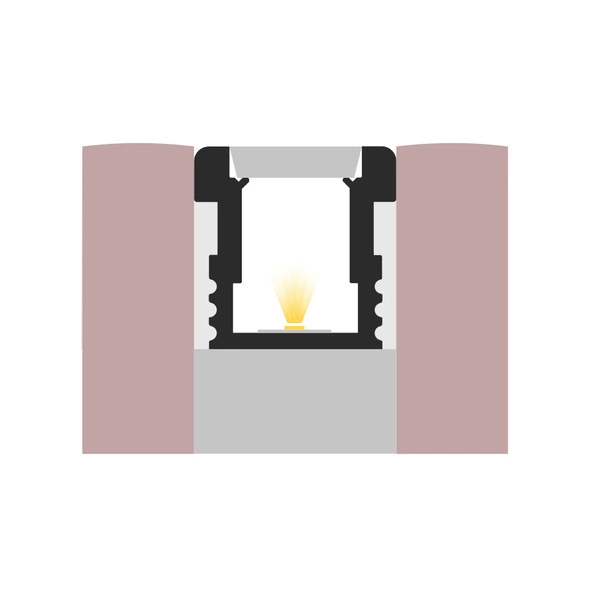 Profil LED do posadzki P24-1 IP65 100cm | do osłonek C5 | srebrny