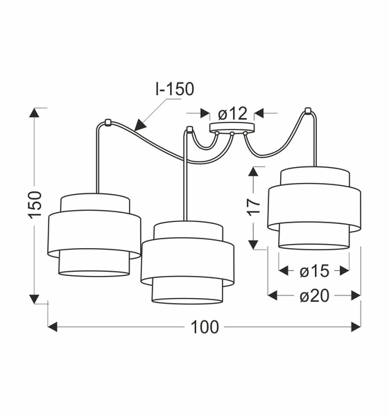 Lampa wisząca RATTAN, 33-18229, czarny/kremowy/biały, 3x40W E27
