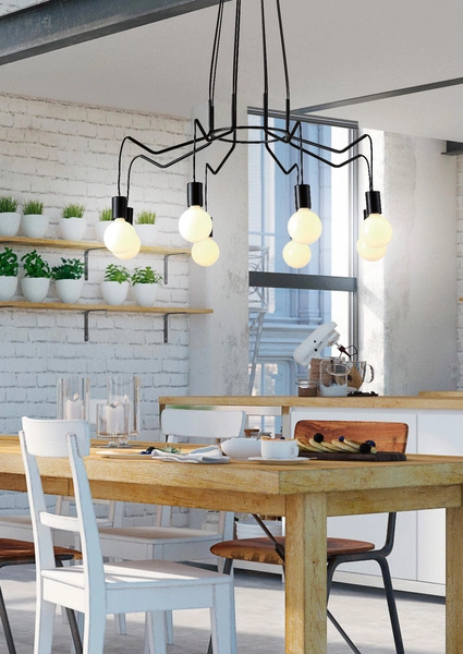 Lampa wisząca BASSO 38-71057 czarna matowa 8x40W E27