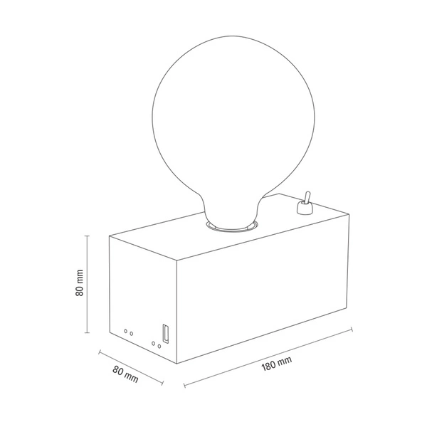 Lampa stołowa Theo 1xE27 maks. 25W drewno bukowe orzechowe/czarny kabel PVC ze zintegrowaną ładowarką USB 7461176