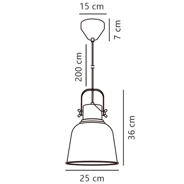 Lampa wisząca ADRIAN E27 40W Metal | Antracyt