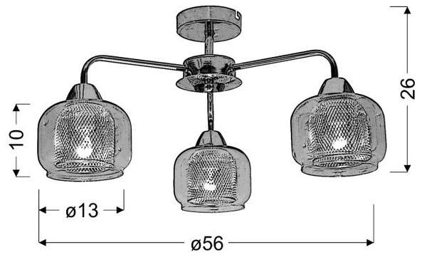 Lampa sufitowa RAY 33-67081 chromowa 3x40W E14