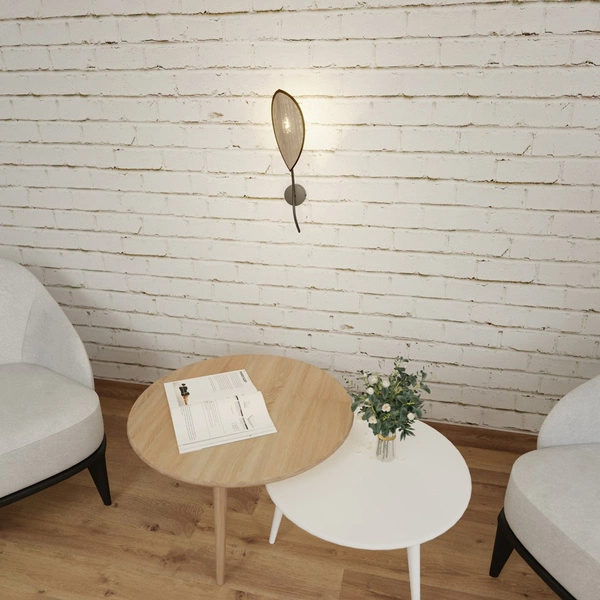 Kinkiet Emibig LOTUS K1 Czarny/RATTAN 1108/K1