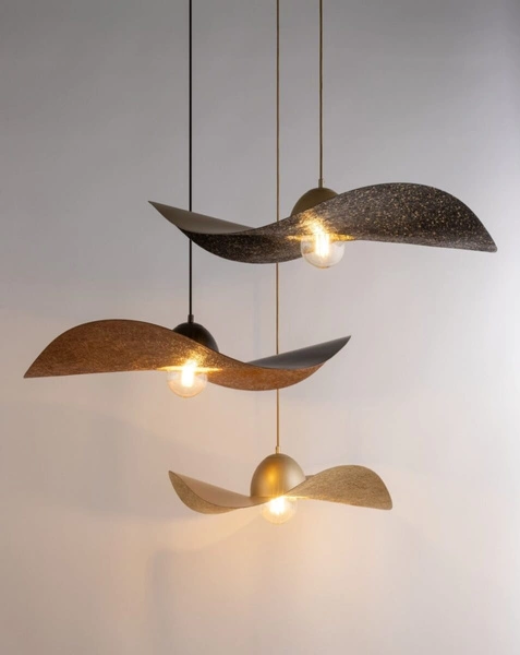 Designerska lampa wisząca KAPELLO M E27 60W śr. 55cm | biały miedź