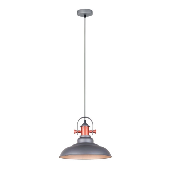 Lampa wisząca RETRO Temper śr. 31.5cm E27 | szary