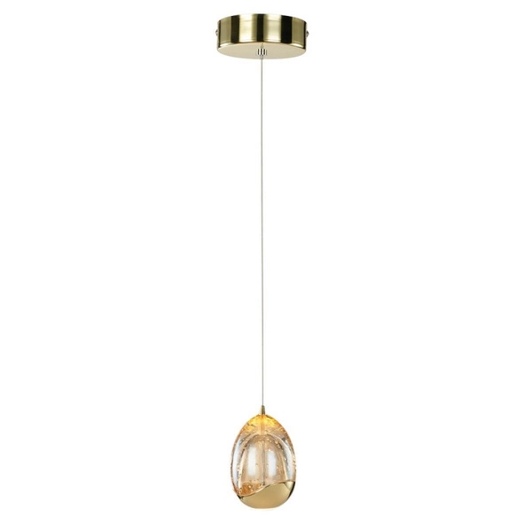 Lampa wisząca HUELTO śr. 10cm 5W LED ciepła biel 3000K | złoty