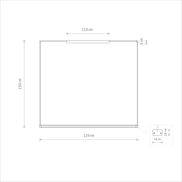 Lampa wisząca CL H LED PRO dł. 119cm 29W LED neutralna biel 4000K | biały 10524