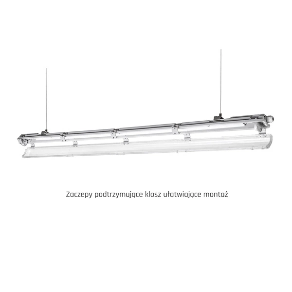 LIMEA LED TUBE SLIM HERMETYK G13 1x120 250V IP65 1310x65x63 mm SZARY