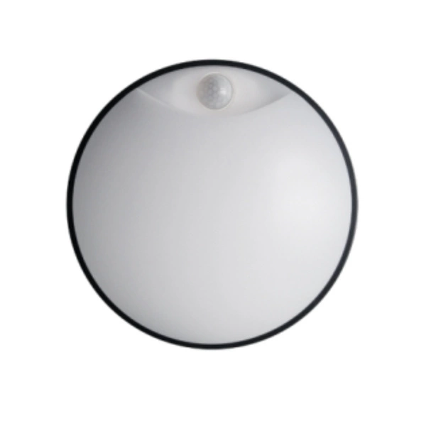 Lampa ścienna LED DITA ROUND 14W IP54 IK10 czujnik ruchu PIR | czarny